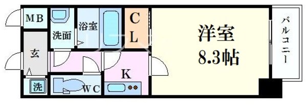 谷町六丁目駅 徒歩4分 4階の物件間取画像